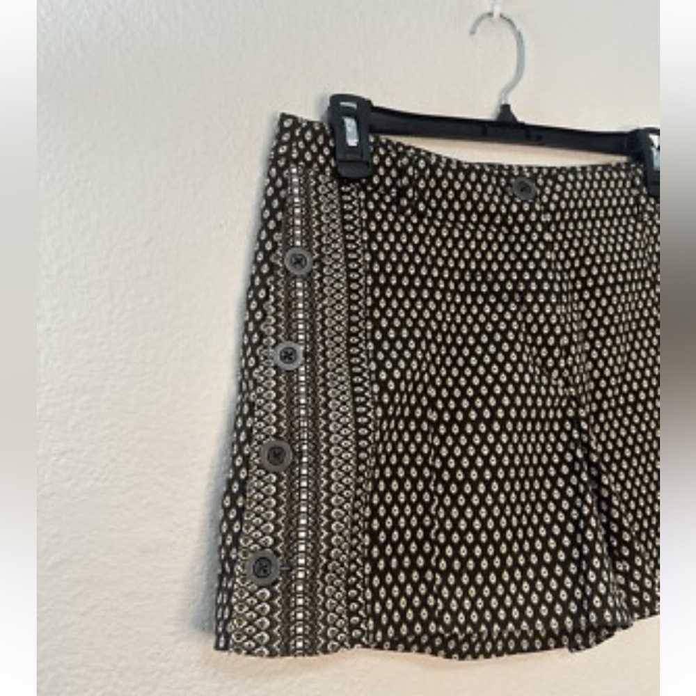 Anthropologie Cartonnier Black Button Side Shorts Geometric Sz 6 high waisted - Picture 10 of 13